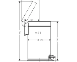 hansgrohe Treteimer AddStoris 3 l chrom glänzend 41775000
