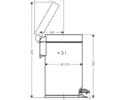 hansgrohe Treteimer AddStoris 3 l schwarz matt