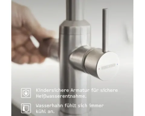 Heißwasserautomat Stiebel Eltron HOT 2.6 N Premium 3 in 1 b Untertisch 2,6 Liter mit Küchenarmatur edelstahloptik gebürstet
