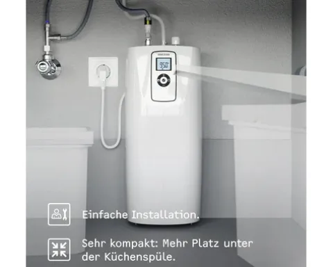 Heißwasserautomat Stiebel Eltron HOT 2.6 N Premium 3 in 1 b Untertisch 2,6 Liter mit Küchenarmatur edelstahloptik gebürstet