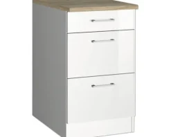 Held Möbel Auszugunterschrank Mailand BxTxH 50 x 60 x 85 cm weiß hochglanz zerlegt 435.0459