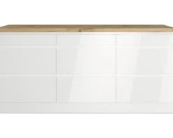 Held Möbel Auszugunterschrank Kiel BxTxH 180 x 60 x 86 cm weiß hochglanz zerlegt 466.1.6341