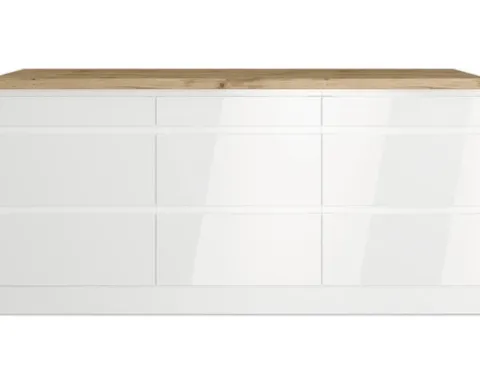 Held Möbel Auszugunterschrank Kiel BxTxH 180 x 60 x 86 cm weiß hochglanz zerlegt 466.1.6341