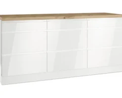Held Möbel Auszugunterschrank Kiel BxTxH 180 x 60 x 86 cm weiß hochglanz zerlegt 466.1.6341