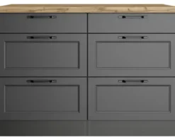 Held Möbel Auszugunterschrank Lübeck BxTxH 120 x 60 x 86 cm grau matt zerlegt 465.1.6331