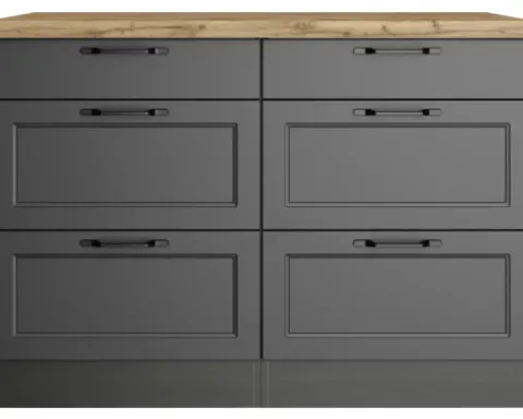 Held Möbel Auszugunterschrank Lübeck BxTxH 120 x 60 x 86 cm grau matt zerlegt 465.1.6331