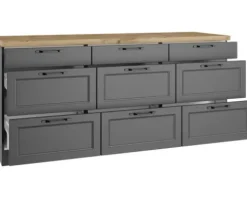 Held Möbel Auszugunterschrank Lübeck BxTxH 180 x 60 x 86 cm grau matt zerlegt 466.1.6331