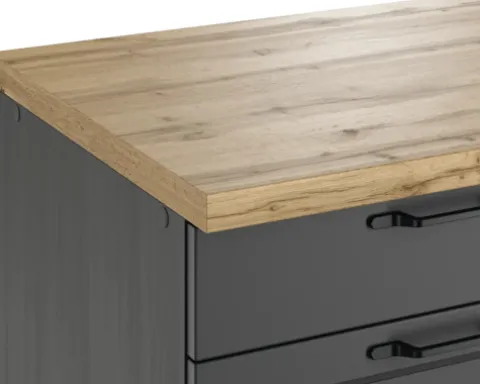 Held Möbel Auszugunterschrank Lübeck BxTxH 180 x 60 x 86 cm grau matt zerlegt 466.1.6331