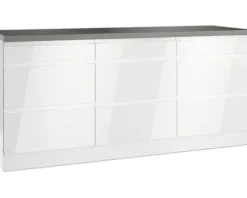 Held Möbel Auszugunterschrank Kiel BxTxH 180 x 60 x 86 cm weiß hochglanz zerlegt 466.1.6340