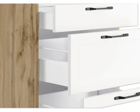 Held Möbel Auszugunterschrank Lübeck BxTxH 120 x 60 x 86 cm weiß matt zerlegt 465.1.6330
