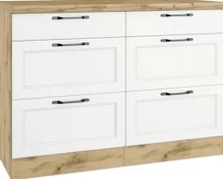 Held Möbel Auszugunterschrank Lübeck BxTxH 120 x 60 x 86 cm weiß matt zerlegt 465.1.6330