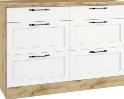 Held Möbel Auszugunterschrank Lübeck BxTxH 120 x 60 x 86 cm weiß matt zerlegt 465.1.6330