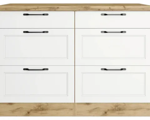 Held Möbel Auszugunterschrank Lübeck BxTxH 120 x 60 x 86 cm weiß matt zerlegt 465.1.6330