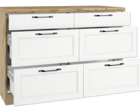 Held Möbel Auszugunterschrank Lübeck BxTxH 120 x 60 x 86 cm weiß matt zerlegt 465.1.6330