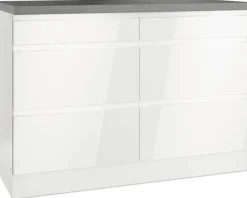 Held Möbel Auszugunterschrank Kiel BxTxH 120 x 60 x 86 cm weiß hochglanz zerlegt 465.1.6340