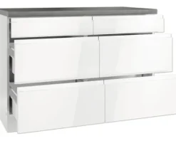 Held Möbel Auszugunterschrank Kiel BxTxH 120 x 60 x 86 cm weiß hochglanz zerlegt 465.1.6340