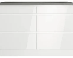 Held Möbel Auszugunterschrank Kiel BxTxH 120 x 60 x 86 cm weiß hochglanz zerlegt 465.1.6340