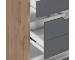 Held Möbel Auszugunterschrank Florenz BxTxH 180 x 60 x 82 cm grau matt zerlegt Anschlag reversibel 467.1.6293