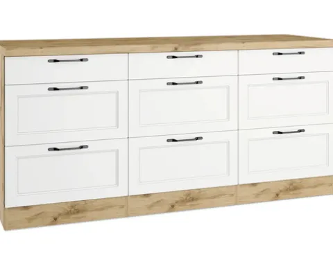 Held Möbel Auszugunterschrank Lübeck BxTxH 180 x 60 x 86 cm weiß matt zerlegt 466.1.6330