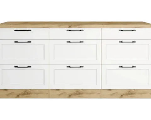 Held Möbel Auszugunterschrank Lübeck BxTxH 180 x 60 x 86 cm weiß matt zerlegt 466.1.6330