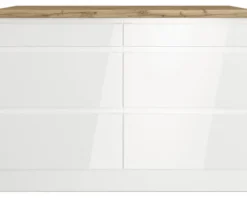 Held Möbel Auszugunterschrank Kiel BxTxH 120 x 60 x 86 cm weiß hochglanz zerlegt 465.1.6341