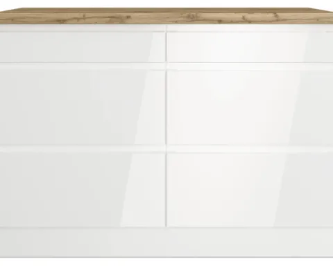 Held Möbel Auszugunterschrank Kiel BxTxH 120 x 60 x 86 cm weiß hochglanz zerlegt 465.1.6341