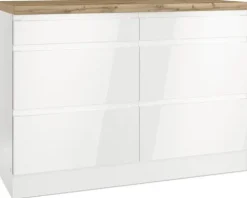 Held Möbel Auszugunterschrank Kiel BxTxH 120 x 60 x 86 cm weiß hochglanz zerlegt 465.1.6341