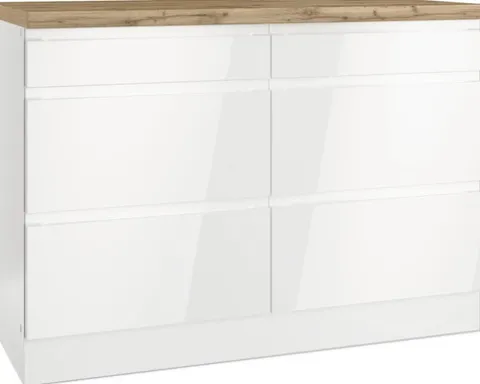 Held Möbel Auszugunterschrank Kiel BxTxH 120 x 60 x 86 cm weiß hochglanz zerlegt 465.1.6341
