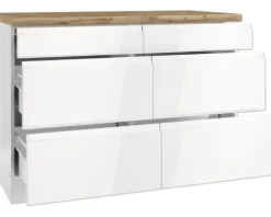 Held Möbel Auszugunterschrank Kiel BxTxH 120 x 60 x 86 cm weiß hochglanz zerlegt 465.1.6341