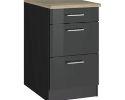 Held Möbel Auszugunterschrank Mailand BxTxH 50 x 60 x 85 cm grau hochglanz zerlegt 435.1.6211