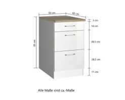 Held Möbel Auszugunterschrank Mailand BxTxH 50 x 60 x 85 cm grau hochglanz zerlegt 435.1.6211