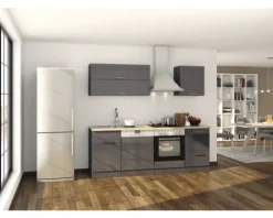 Held Möbel Auszugunterschrank Mailand BxTxH 50 x 60 x 85 cm grau hochglanz zerlegt 435.1.6211