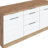 Held Möbel Auszugunterschrank Florenz BxTxH 180 x 60 x 82 cm weiß matt zerlegt Anschlag reversibel 467.1.6291