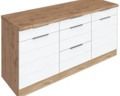 Held Möbel Auszugunterschrank Florenz BxTxH 180 x 60 x 82 cm weiß matt zerlegt Anschlag reversibel 467.1.6291