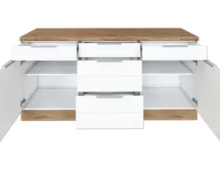 Held Möbel Auszugunterschrank Florenz BxTxH 180 x 60 x 82 cm weiß matt zerlegt Anschlag reversibel 467.1.6291