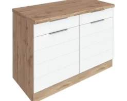 Held Möbel Auszugunterschrank Florenz BxTxH 120 x 60 x 82 cm weiß matt zerlegt Anschlag reversibel 463.1.6291