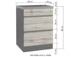 Held Möbel Auszugunterschrank PISA BxTxH 60 x 60 x 86 cm wildeiche matt zerlegt 451.2.6310