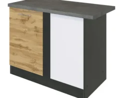 Held Möbel Eckunterschrank Sorrento BxTxH 110 x 60 x 86 cm eiche hell matt zerlegt Anschlag reversibel 471.6282