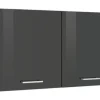 Held Möbel Hängeschrank Mailand BxTxH 100 x 34 x 57 cm grau hochglanz zerlegt 310.6211