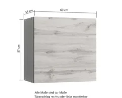 Held Möbel Hängeschrank PISA BxTxH 60 x 34 x 57 cm wildeiche matt zerlegt Anschlag reversibel 306.6310