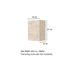 Held Möbel Hängeschrank Sorrento BxTxH 40 x 34 x 57 cm anthrazit matt zerlegt Anschlag reversibel 300.6271