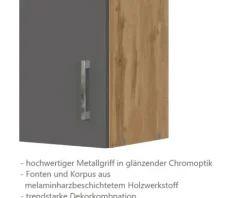 Held Möbel Hängeschrank Sorrento BxTxH 40 x 34 x 57 cm anthrazit matt zerlegt Anschlag reversibel 300.6271