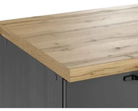 Held Möbel Küchenzeile ohne Geräte Lübeck 240 cm grau matt zerlegt Variante reversibel 1100.6331