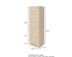 Held Möbel Kühlumbauschrank für 178er Einbaukühlschrank Sorrento BxTxH 60 x 60 x 200 cm weiß matt zerlegt Anschlag reversibel 594.6270