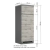 Held Möbel Kühlumbauschrank für 145er Einbaukühlschrank PISA BxTxH 60 x 60 x 166 cm wildeiche matt zerlegt Anschlag reversibel 496.6310