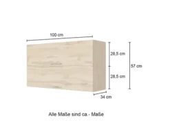 Held Möbel Klapphängeschrank Sorrento BxTxH 100 x 34 x 57 cm weiß matt zerlegt 350.6270