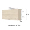 Held Möbel Klapphängeschrank Sorrento BxTxH 110 x 34 x 57 cm eiche hell matt zerlegt Anschlag reversibel 353.6272