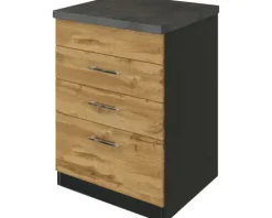 Held Möbel Kochfeldumbauschrank Sorrento BxTxH 60 x 60 x 86 cm eiche hell matt zerlegt 433.1.6282