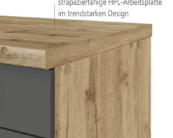 Held Möbel Schubladenunterschrank Florenz BxTxH 60 x 60 x 82 cm grau matt zerlegt Anschlag reversibel 451.2.6293