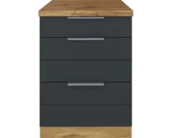 Held Möbel Schubladenunterschrank Florenz BxTxH 60 x 60 x 82 cm grau matt zerlegt Anschlag reversibel 451.2.6293
